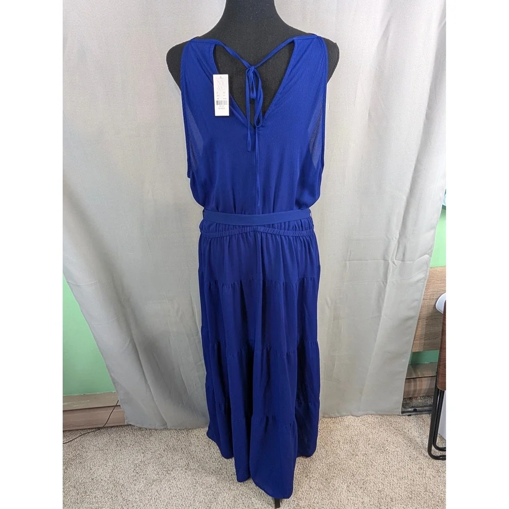New York & Company Maxi Dress Women XL Blue NWT